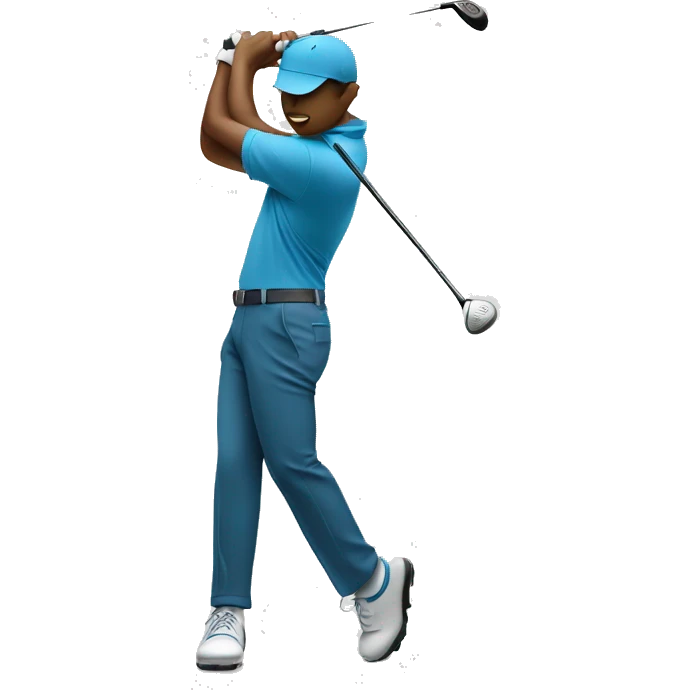 Golfer hitting a golf ball emoji