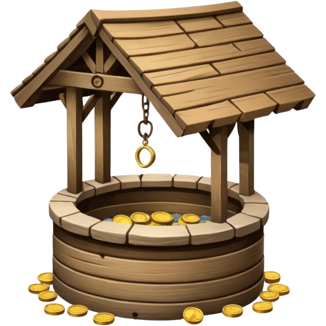 wooden wishing well emoji