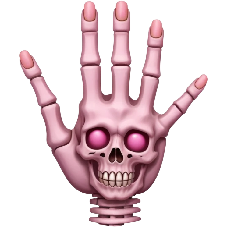 Pink middle finger with skeleton tattoo emoji