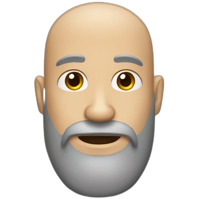 Bearded man with baldness emoji