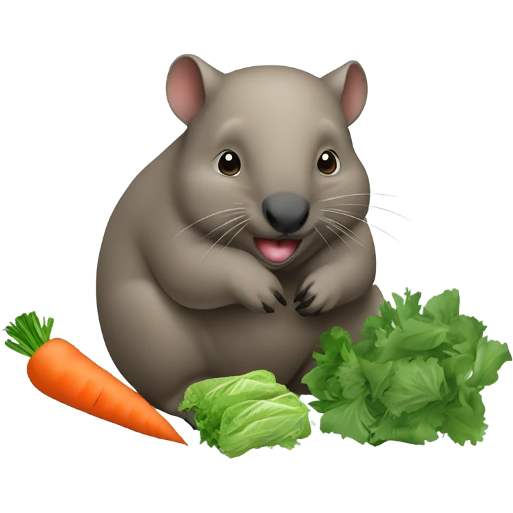 Wombat with food emoji