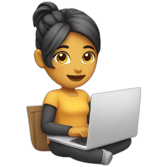 Chica con laptop emoji