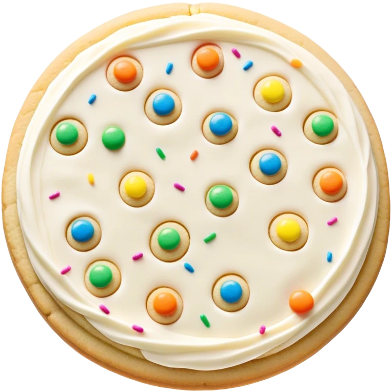 Platter of Vanilla buttercream sugar cookies with rainbow sprinkles  emoji