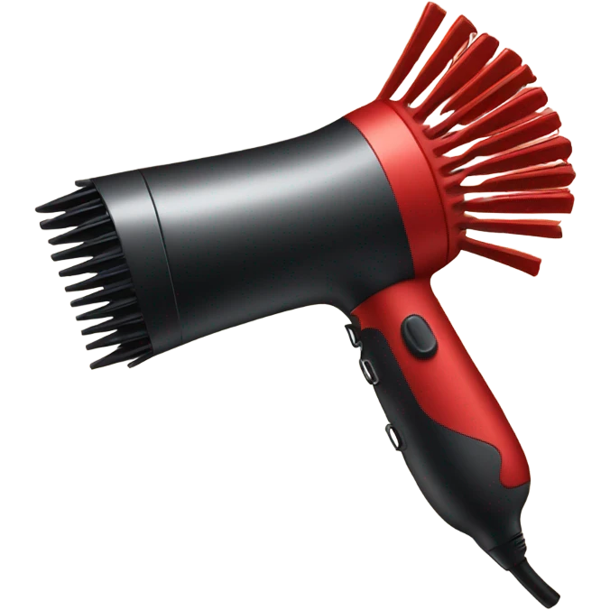 hair dryer and comb red color emoji