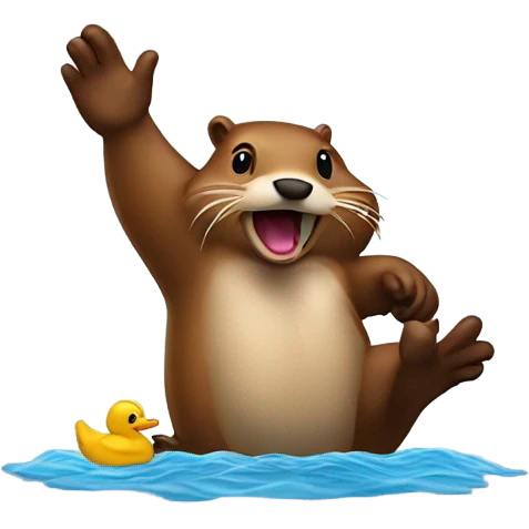 Beaver slapping a duck emoji