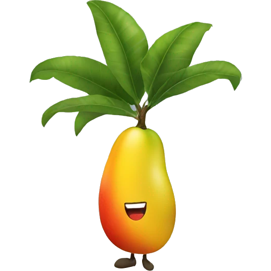 Mango walking on a beach emoji