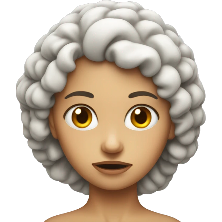 Girl brain mad emoji