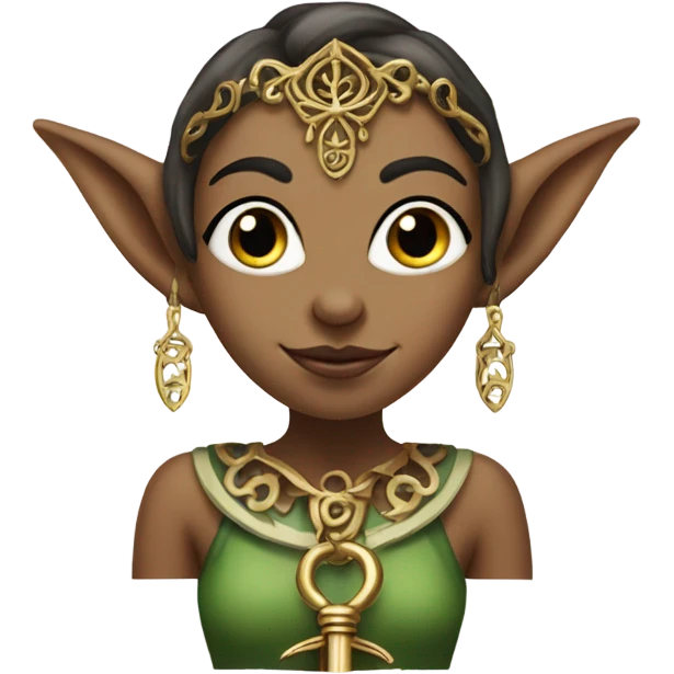 an elf woman login holding a big key emoji