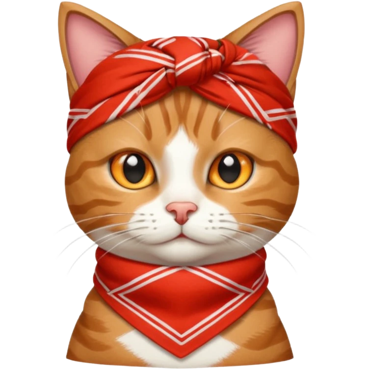 cat with wearing red bandana emoji