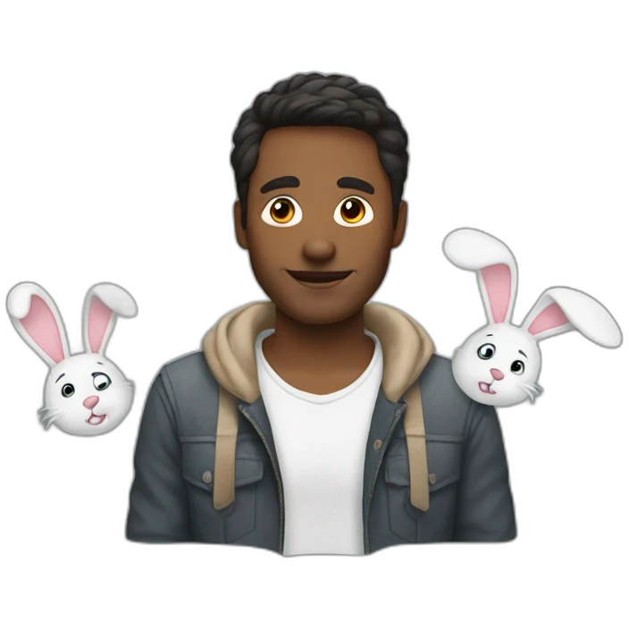 Man with bunny ears emoji