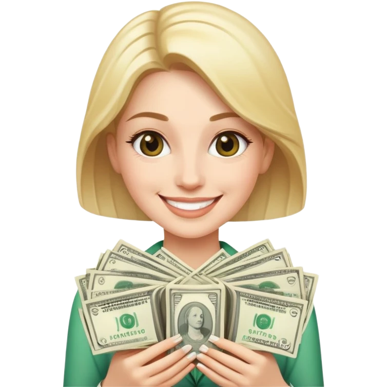 Midget woman flaunting money stacks  emoji