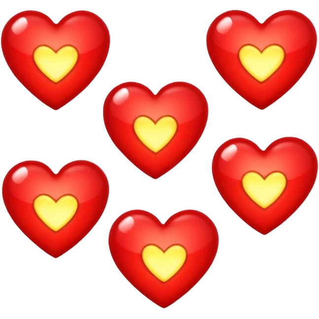 Red hearts glimmering loghts emoji