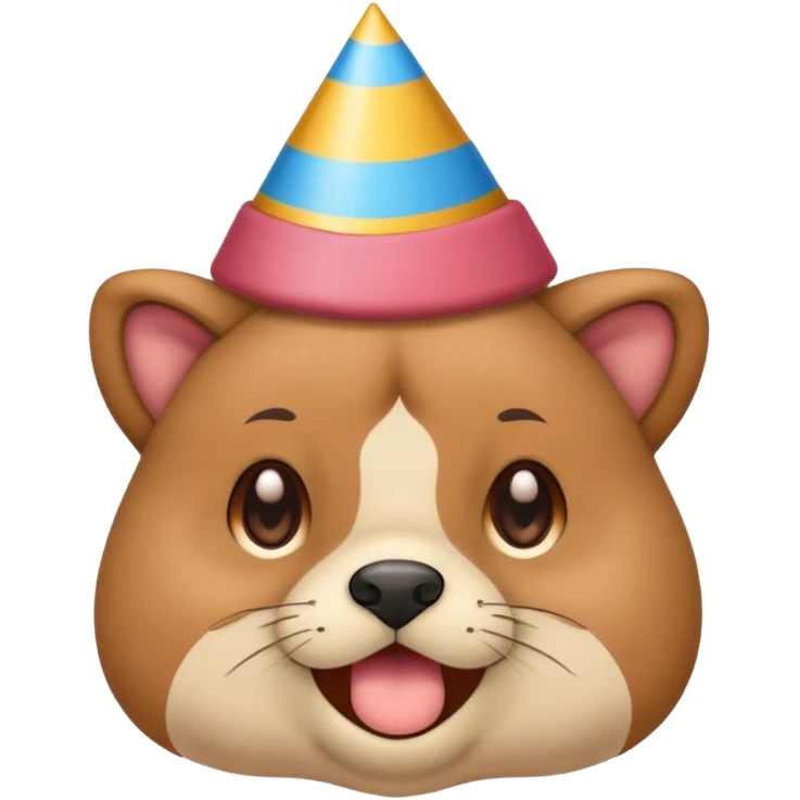 Korgi with a birthday cap emoji