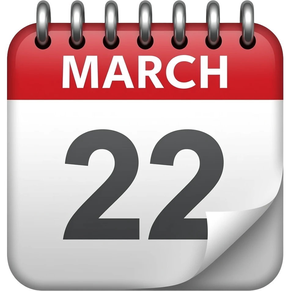 22 March calendar emoji