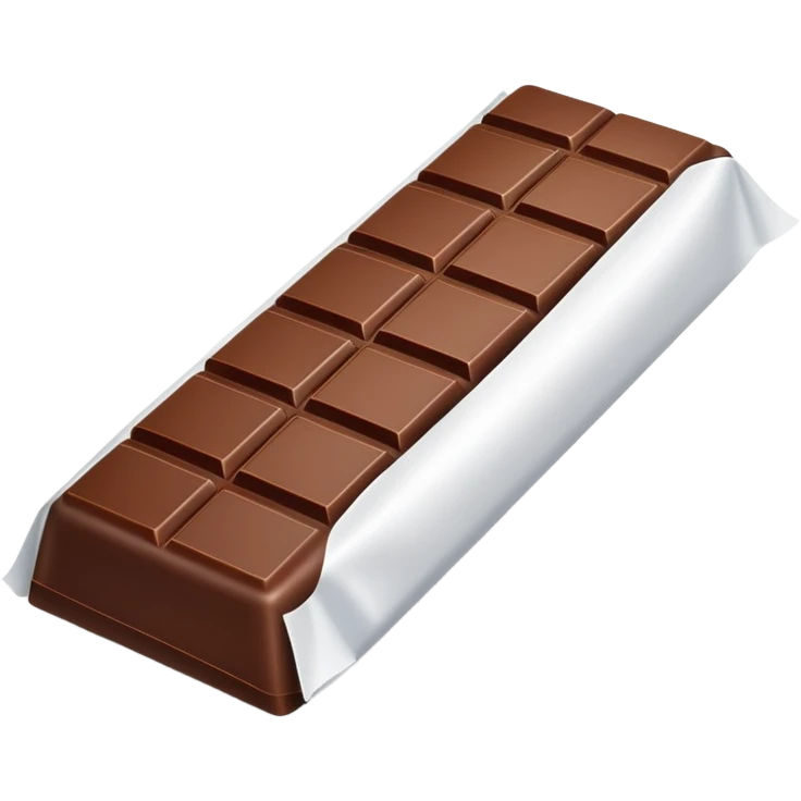 Brown chocolate bar in a white wrapper emoji