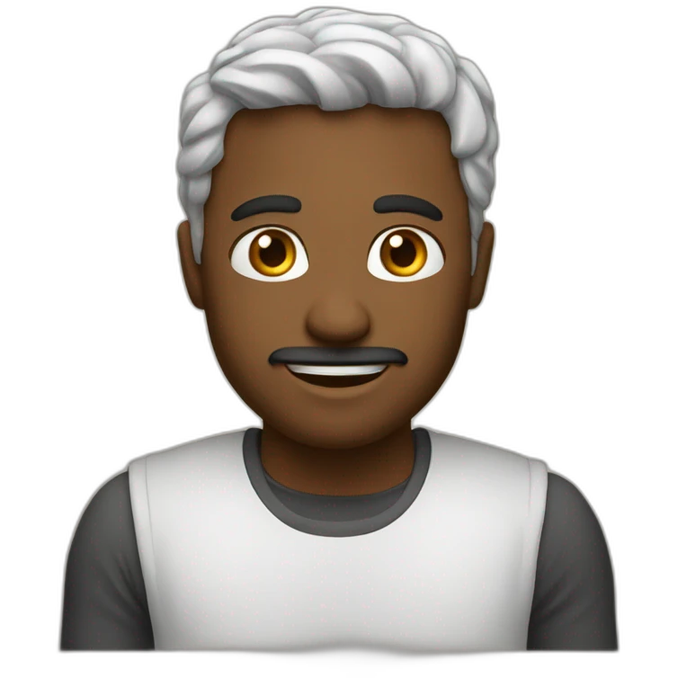 عجوز يرتدي قناع emoji