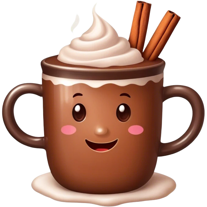 Hot cocoa with cinnamon and sugar in a mug emoji