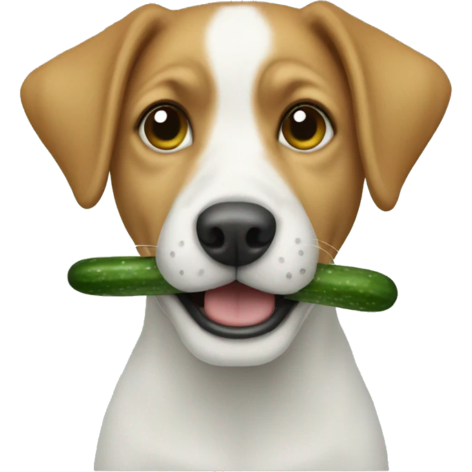 dog eating cucumber emoji