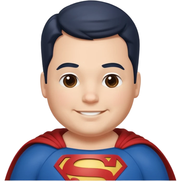 Glad chubby superman emoji