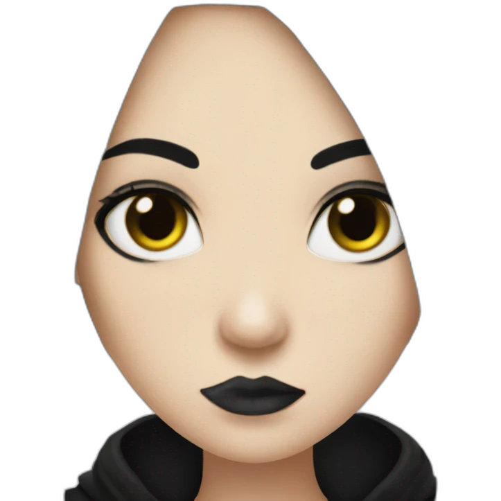 goth girl black hair  emoji