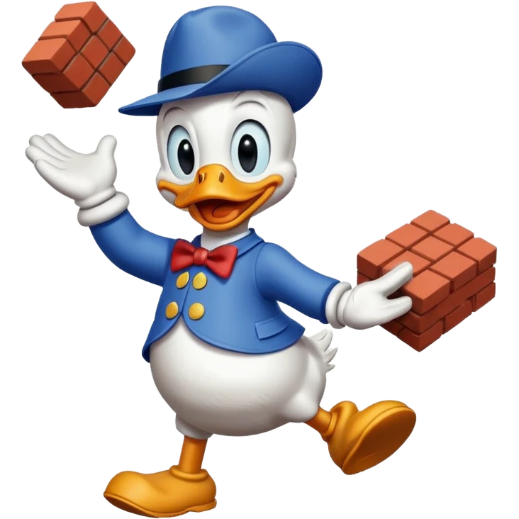 donald duck throwing a brick emoji