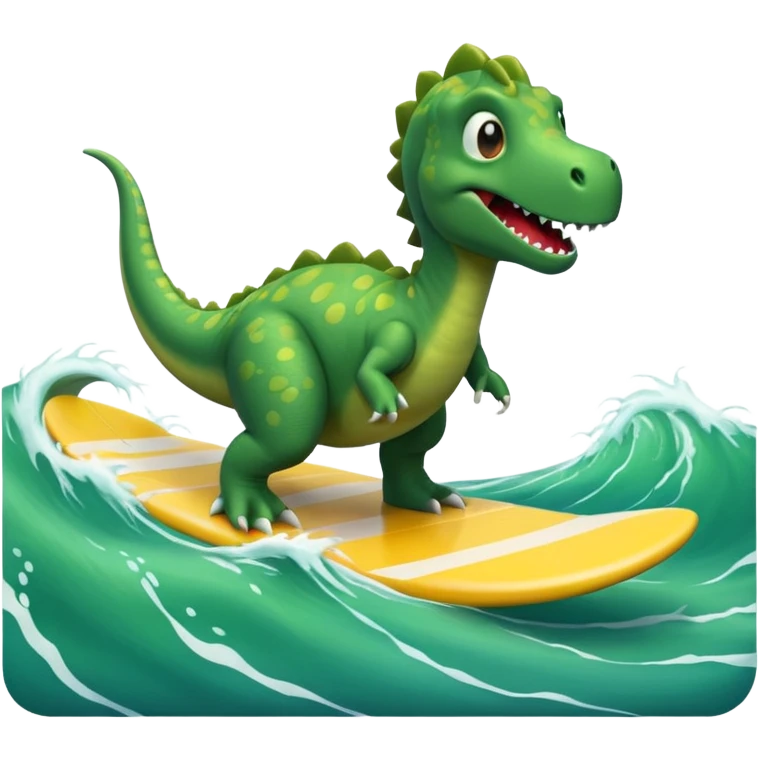 dinosaur is surfing emoji