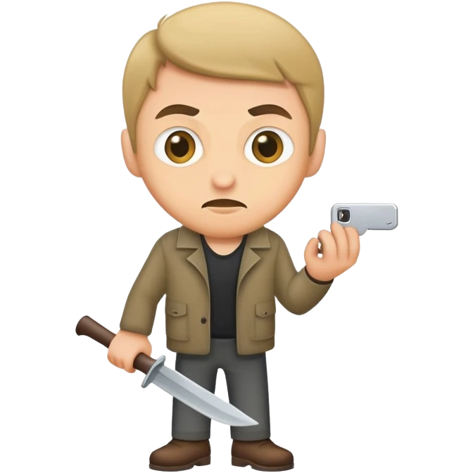 Sneaky man stealing emoji