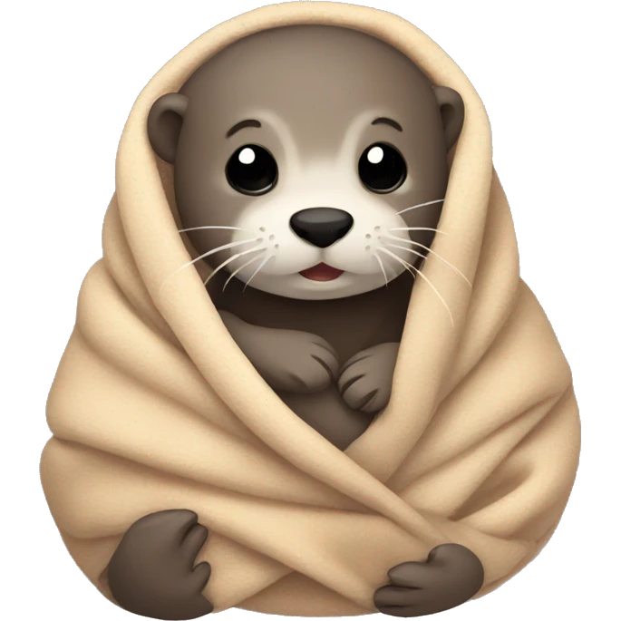 otter cozy in blanket emoji