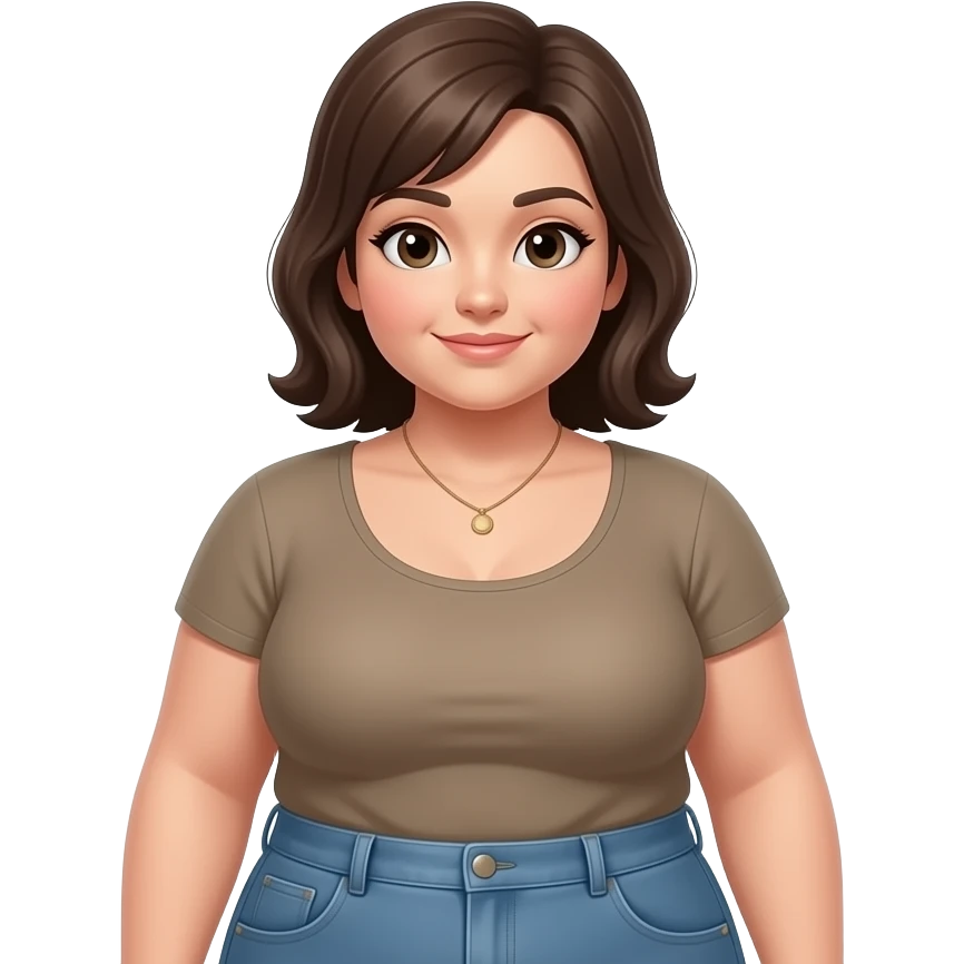 I want a woman of at least 100 kg standing and her hips are so big and boops as well and up there is writen Hina gaindi emoji