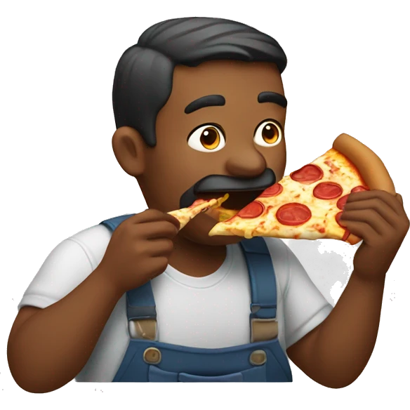 Man eating pizza  emoji