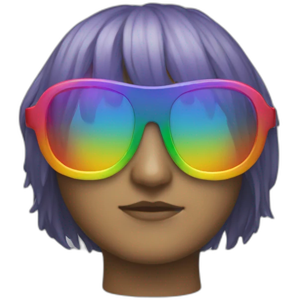 rainbow glasses no face emoji