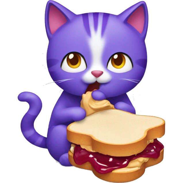 Cat eating peanut butter and jelly sandwich emoji