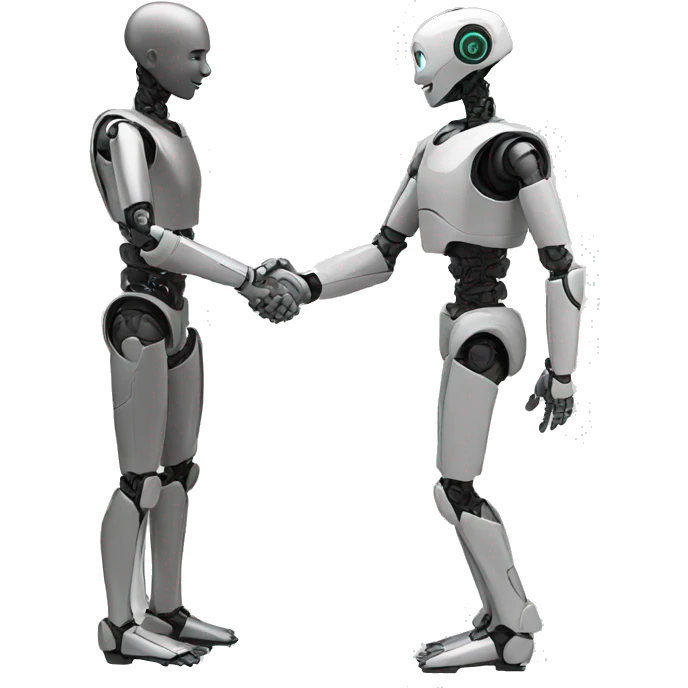 human and robot handshake emoji