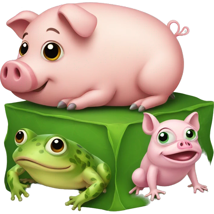 Pig and frog emoji