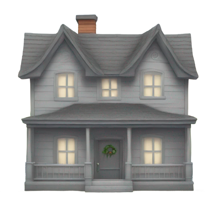 Cute one story grey house emoji