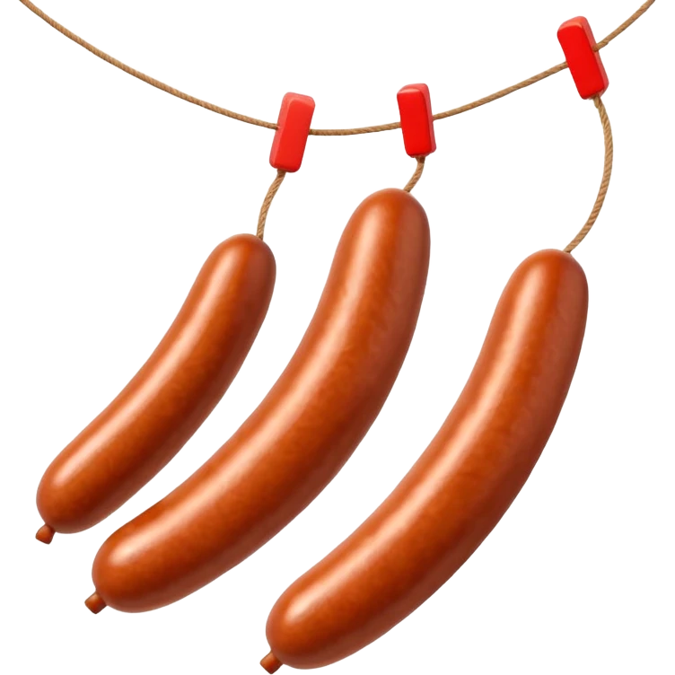 sausages threaded on a string 
Apple emoji style emoji