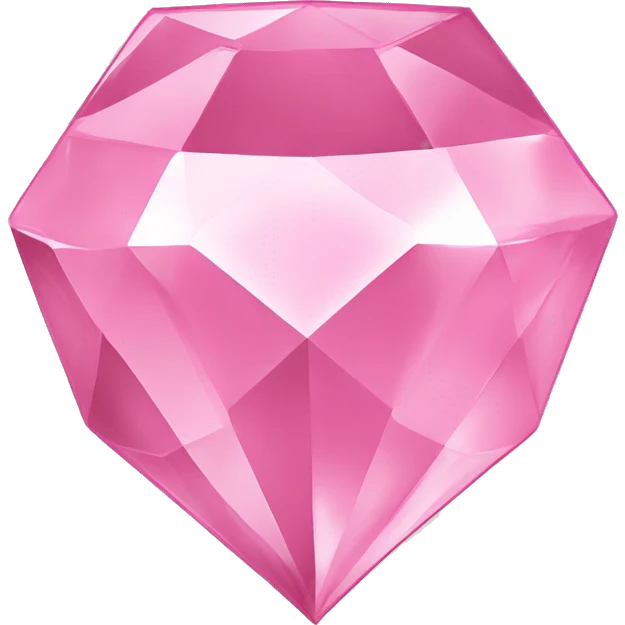 A jewel or gem emoji. Depicted in the shape of a classic diamond but in the soft glossy pink color emoji