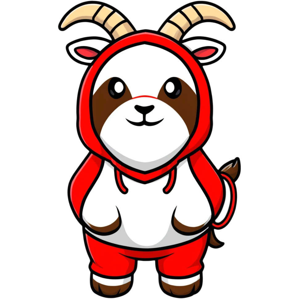 goat wearing red balaclava emoji