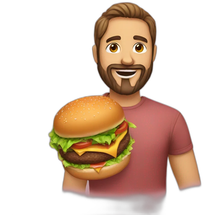 bearded man who loves hamburgers emoji