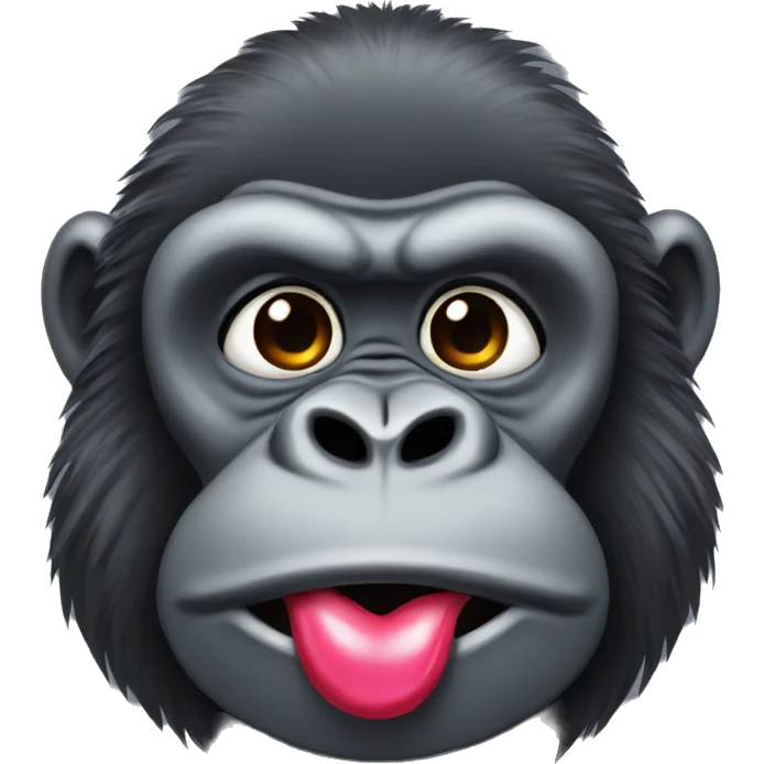 Gorilla with lipstick and eyelashes  emoji