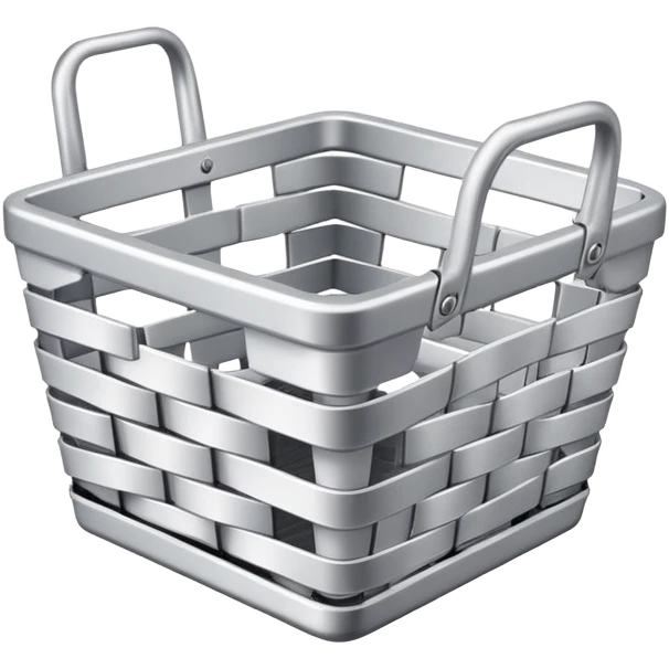 Small square basket made of aluminum in woven emoji