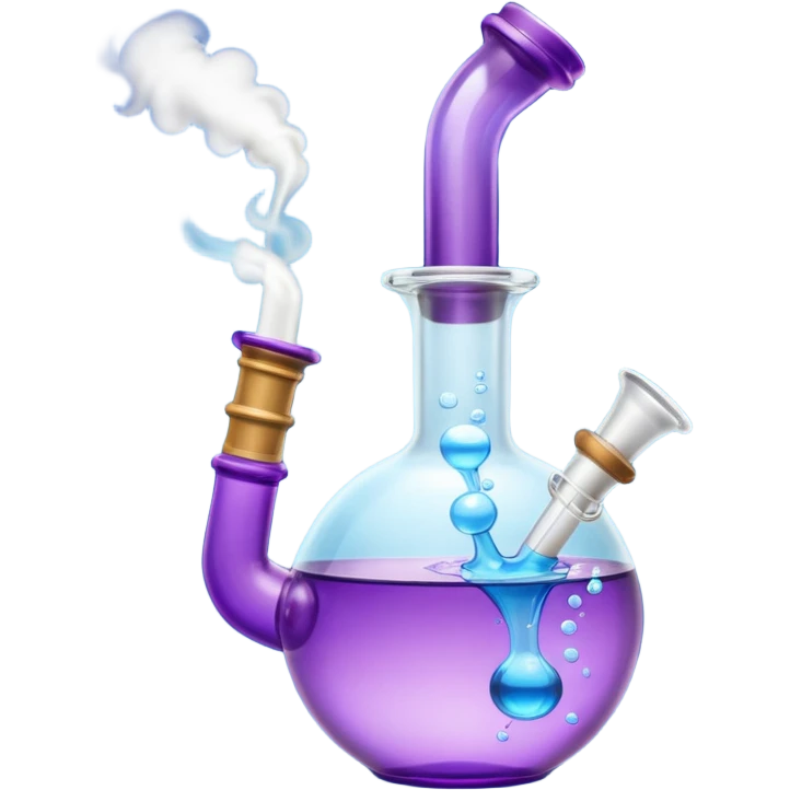 Purple Bong blue water smoking emoji