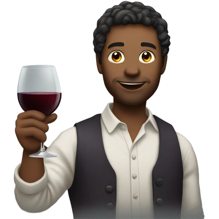 Man drinking red wine emoji