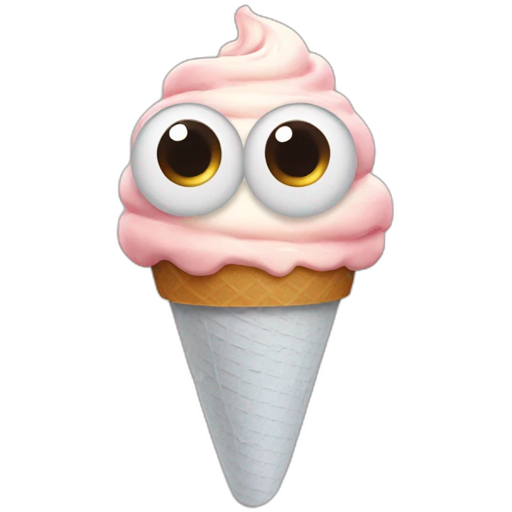 Ice cream with eyes emoji