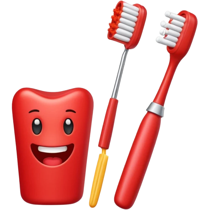 quiero que me hagas emojis de dentista rojos, no pero osea de los cepillos, pasta hilo y así pero en color rojo  emoji