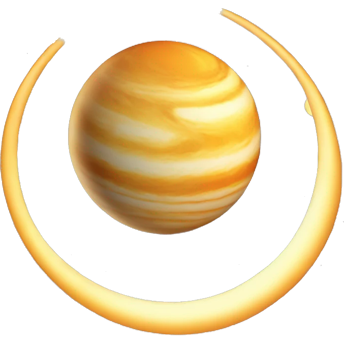 Venus planet more swirly and slightly more yellow-orange emoji