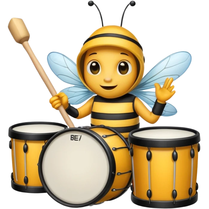drum player bee emoji