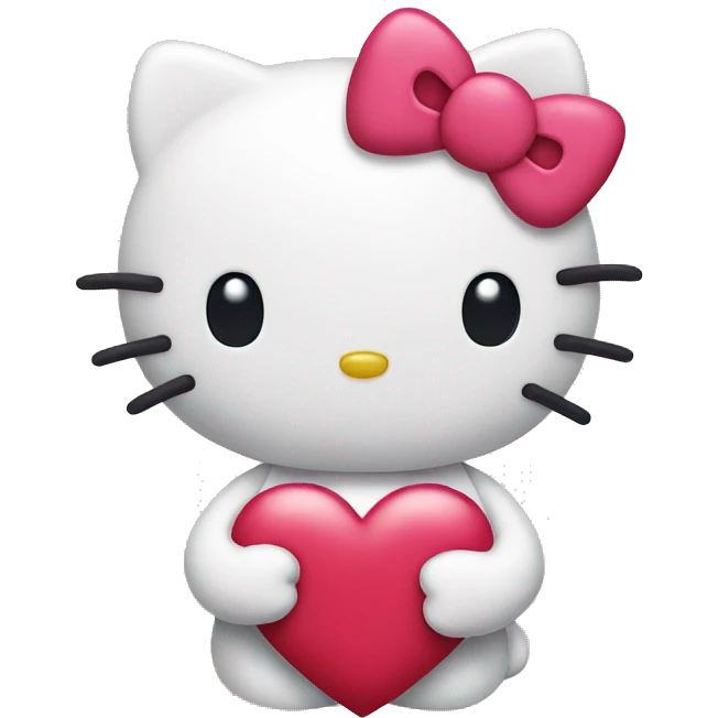 hello kitty with heart emoji
