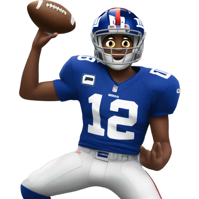 Me in a ny football giants uniform tossing a turkey emoji