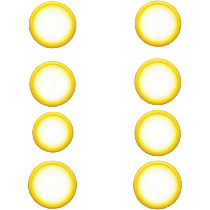 Create a simple emoji with two bright yellow circles that overlap in the middle - like a basic Venn diagram or the Olympic rings. Each circle should be the same size and overlap enough to create a clear shared space between them. That's it - just two plain circles, overlapping, in Paddle's yellow emoji